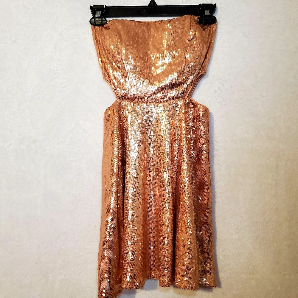 Forever 21 Gold Sequin Dress. Christmas New Year's Dress